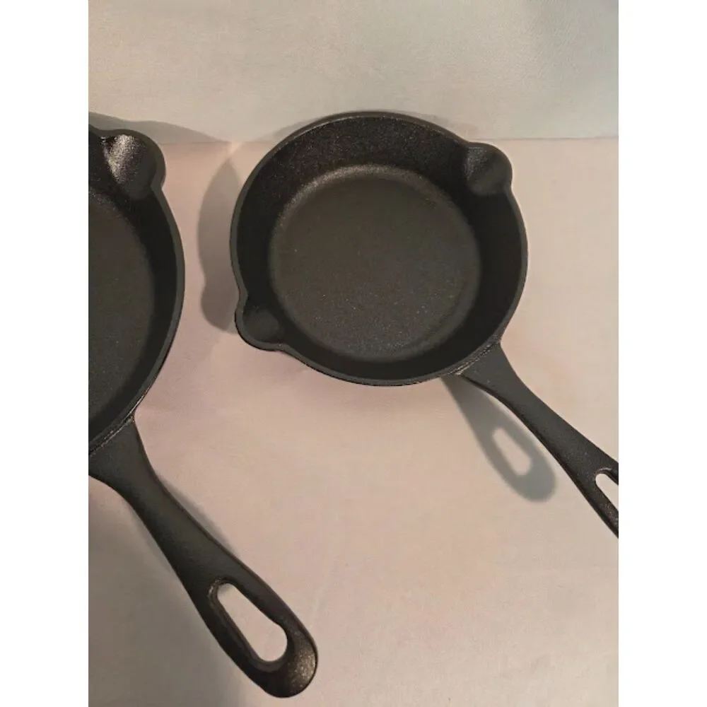 Bohemian 3 Pc Pre-Seasoned Cast Iron Fry Pan Set 6” 8” 10”